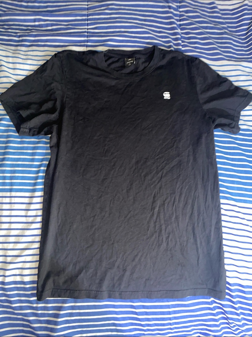 G-Star Classic Black Short Sleeve Tee Small White Chest Logo men size large L